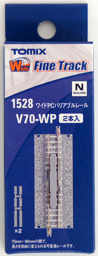 Tomix 1528 Wide PC 70-90mm Extensible Track V70-WP(F) (2 Pieces) (N Scale)
