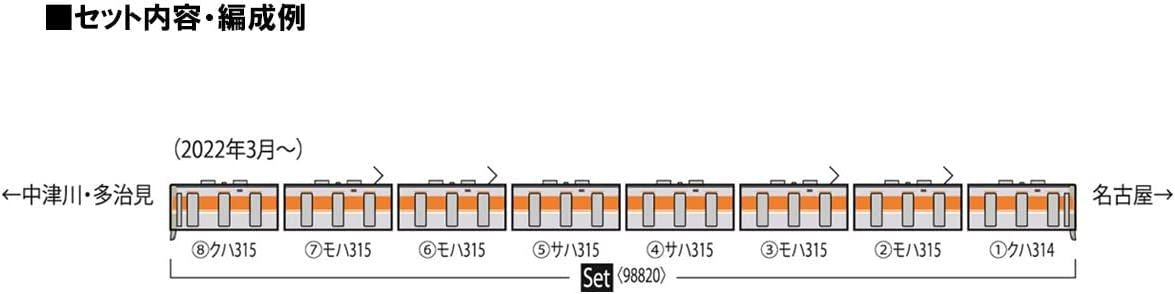 Tomix 98820 JR Series 315 Commuter Train 8 Cars Set (N Scale)