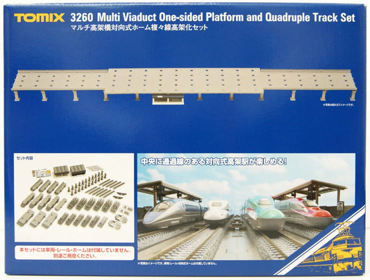  Tomix 3260 Multi Viaduct One-sided Platform And Quadruple Track Set (N Scale)