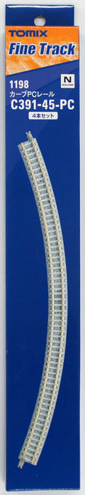  Tomix 1198 391mm Radius 45 Curve Track C391-45-PC(F) (4 Pieces) (N Scale)
