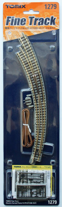  Tomix 1279 Electric Curved Turnout N-CPL317/280-45(F) Power-Routing (N Scale)