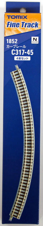 Tomix 1852 317mm Radius 45 Curve Track C317-45(F) (4 Pieces) (N Scale)