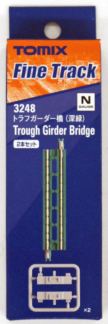 Tomix 3248 Trough Girder Bridge (Dark Green) (2 Pieces) (N Scale)