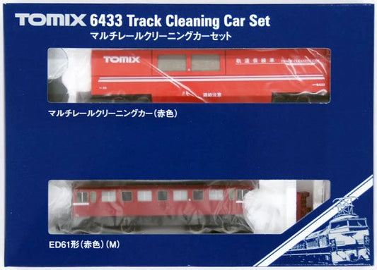  Tomix 6433 Track Cleaning Car Set (Red) With Locomotive (N Scale)