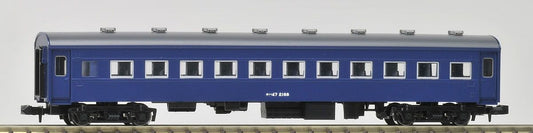  Tomix 9510 JNR Passenger Car Type OHA 47 (Aluminum Sash/Blue) (N Scale)