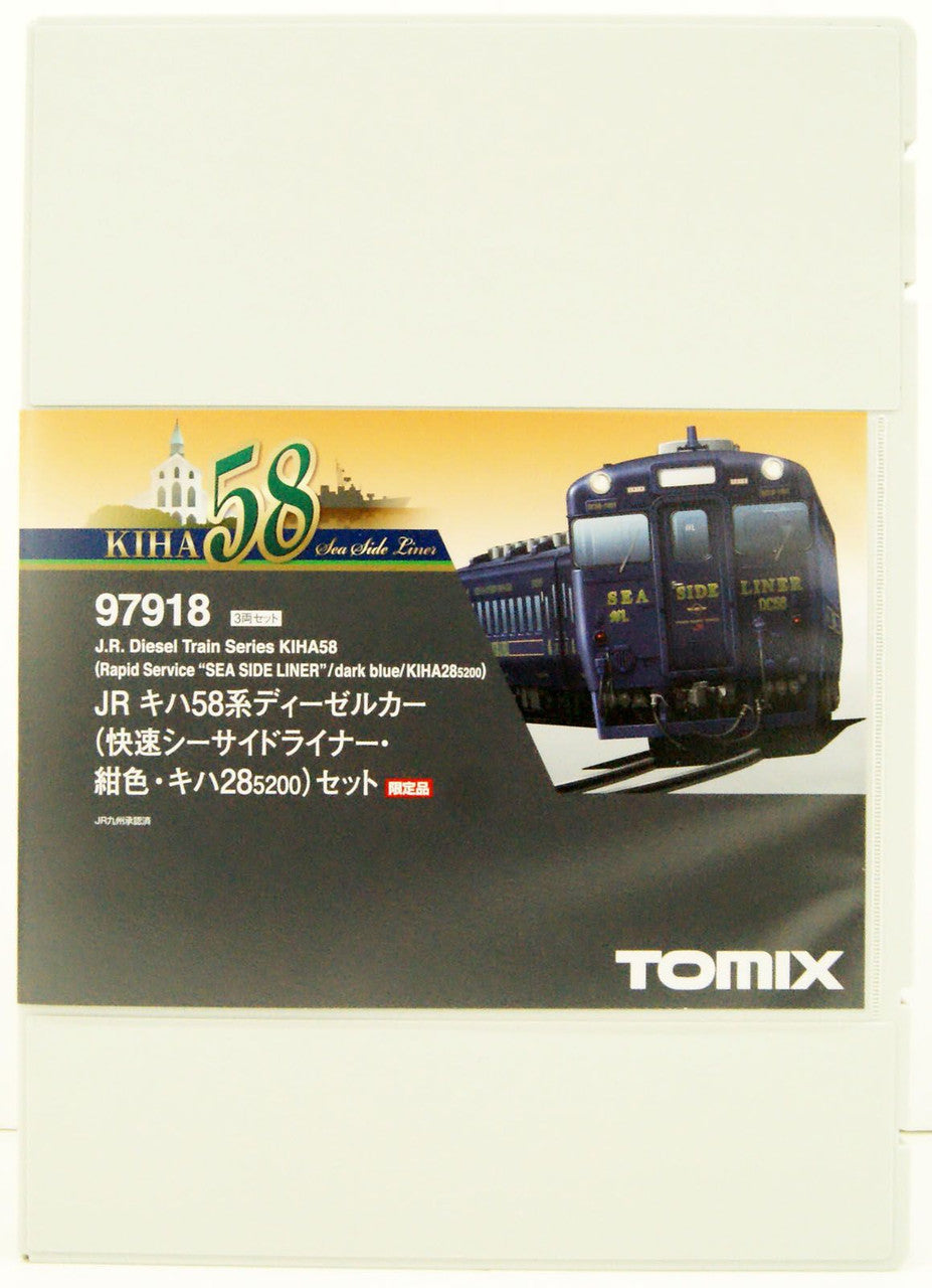 Tomix 97918 JR Series KIHA 58 Diesel Car (Rapid Seaside Liner/ Dark Blue/ KIHA 28 5200) 3 Cars Set (N Scale)