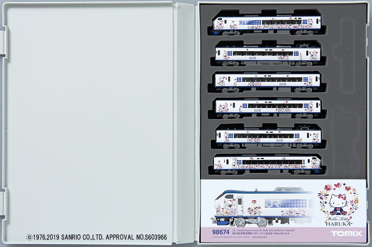  Tomix 98674 JR Series 281 Hello Kitty Haruka Butterfly 6 Cars Set (N Scale)